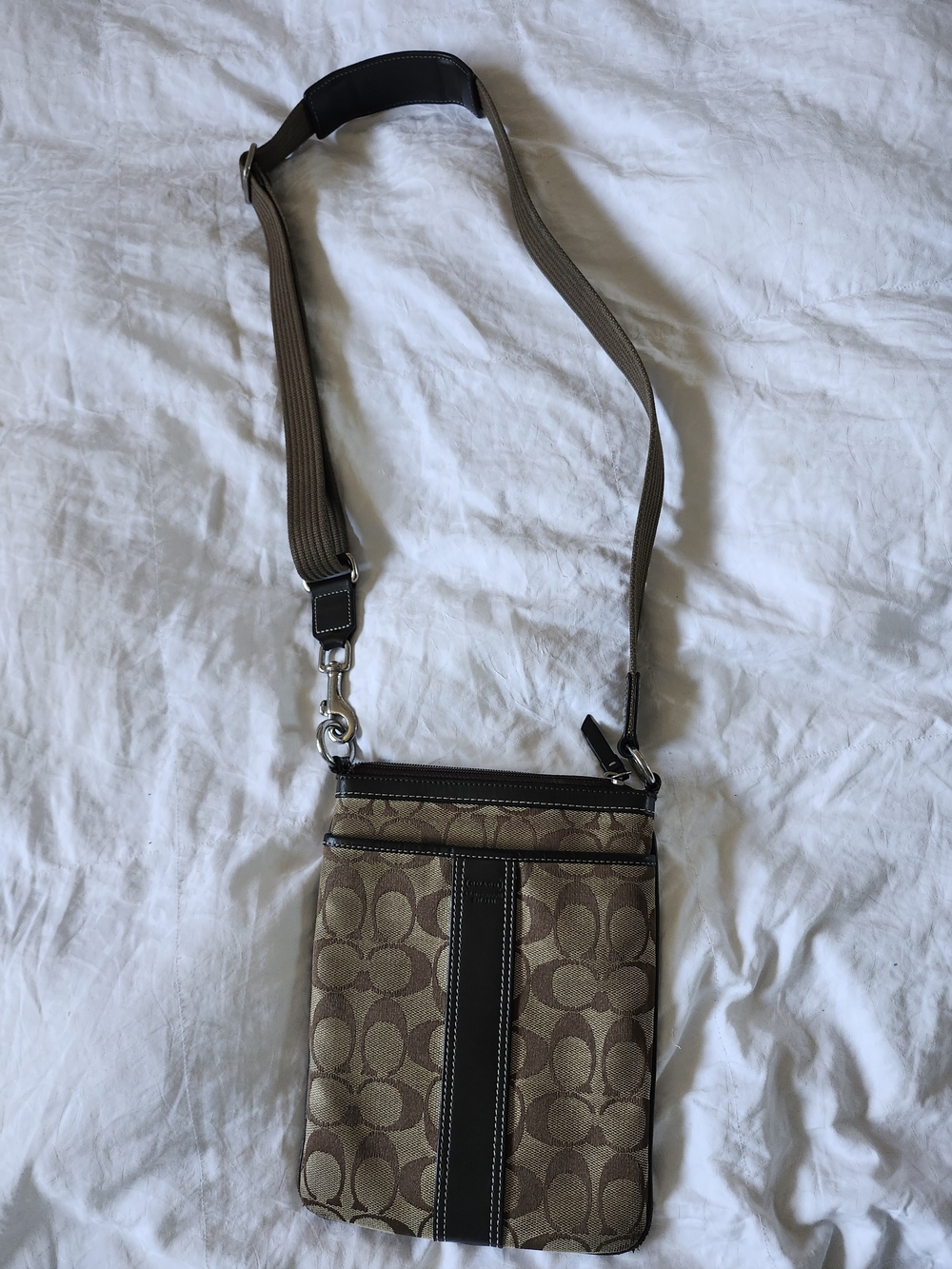 Vintage Coach Signature Crossbody in Espresso Brown